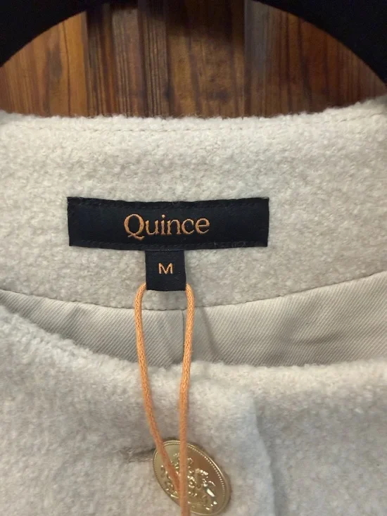 NWT Quince 100% Merino Wool Collarless Cropped Jacket - Bone - M - Picture 4 of 14